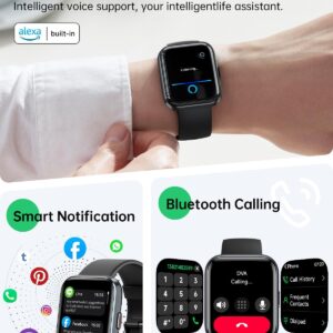 WMK Smart Watches for Men Women, Alexa Built-in,1.83″ Display Smartwatch Compatible iPhone/Android (Answer/Make Call), 3ATM Waterproof Fitness Tracker with Heart Rate/SpO2/Sleep Monitor,120+ Sport