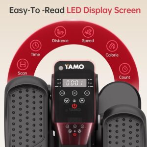 YAMO Under Desk Elliptical Machine Seated Ellipse Leg Exerciser for Seniors Fully Assembled Quiet Portable Elliptical Pedal Exerciser with Remote Control 12 Adjustable Speed Levels