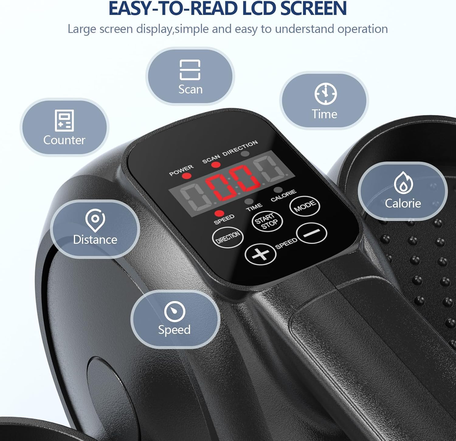 Under Desk Elliptical Machine for Home Ellipse Leg Exerciser for Seniors with Remote Control Quiet & Portable Electric Seated Pedal Exerciser with 6 Adjustable Speeds - Image 4