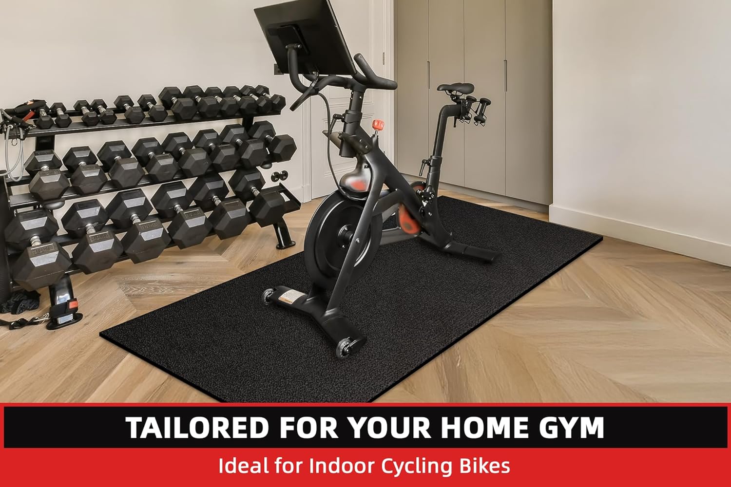 Treadmill Mat, 7'x3'/6'x3'/6'x2.5'/5.6'x2'/4'x2', 6mm Thick Exercise Equipment Gym Mat for Hardwood FloorCarpet, Compatible with Peloton Bike, Indoor Spin Bike, Elliptical - Image 7