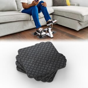 Anti-Slip Equipment Mats for Under Desk Pedal Exerciser 4 Pack 4″ x 4″ x 0.2″ Double-Sided Silicone Pads Durable Floor Protectors for Elliptical Machines Leg Exercisers Treadmills