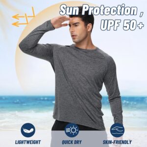 3 Pack Long Sleeve Shirts for Men – Quick Dry Moisture Wicking UV Sun Protection T-Shirts for Fishing Workout Athletic Gym