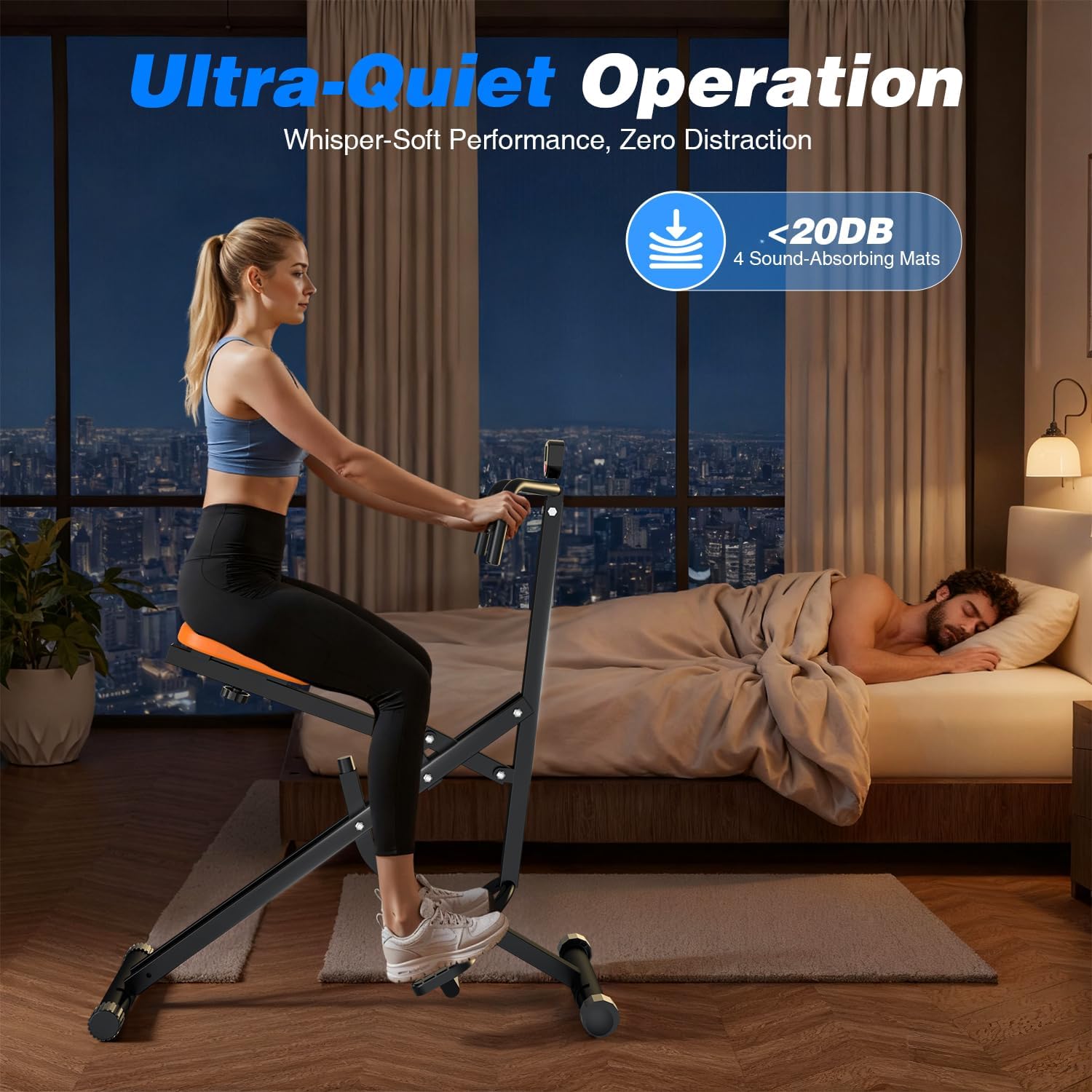 MR. CAPTAIN Squat Rowing Machine for Home Workout, LCD Monitor, Low-Impact Workout, Adjustable Seat - Image 4