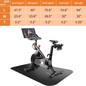 Treadmill Mat,Bike Mat,Stationary Bike Mat,Foldable Treadmill Mat for Hardwood Floors and Carpet.for Exercise Bike,Exercise Equipment Indoor Cycles,Rowing Elliptical (32″ X 74.8″)