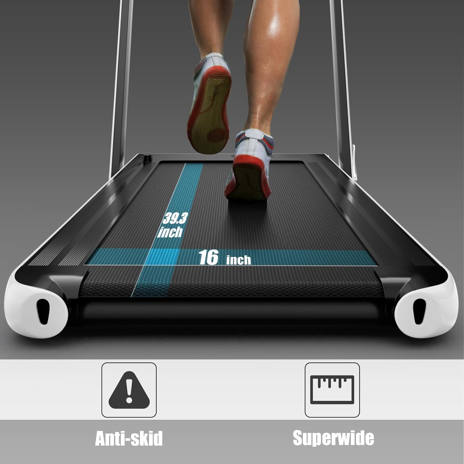 Goplus 2 in 1 Folding Treadmill, 2.25HP Superfit Under Desk Electric Treadmill, Installation-Free with Remote Control, APP Control and LED Display, Walking Jogging for Home Office - Image 7