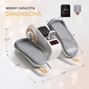 Under Desk Elliptical Machine, Electric Ellipse Leg Exerciser with 12 Speed Silent Pedal Exerciser with Remote Control, Bidirectional