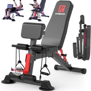 Adjustable Weight Bench,Utility Workout Bench Foldable Incline Decline Benches for Home Gym Full Body Workout,Load 600LBS