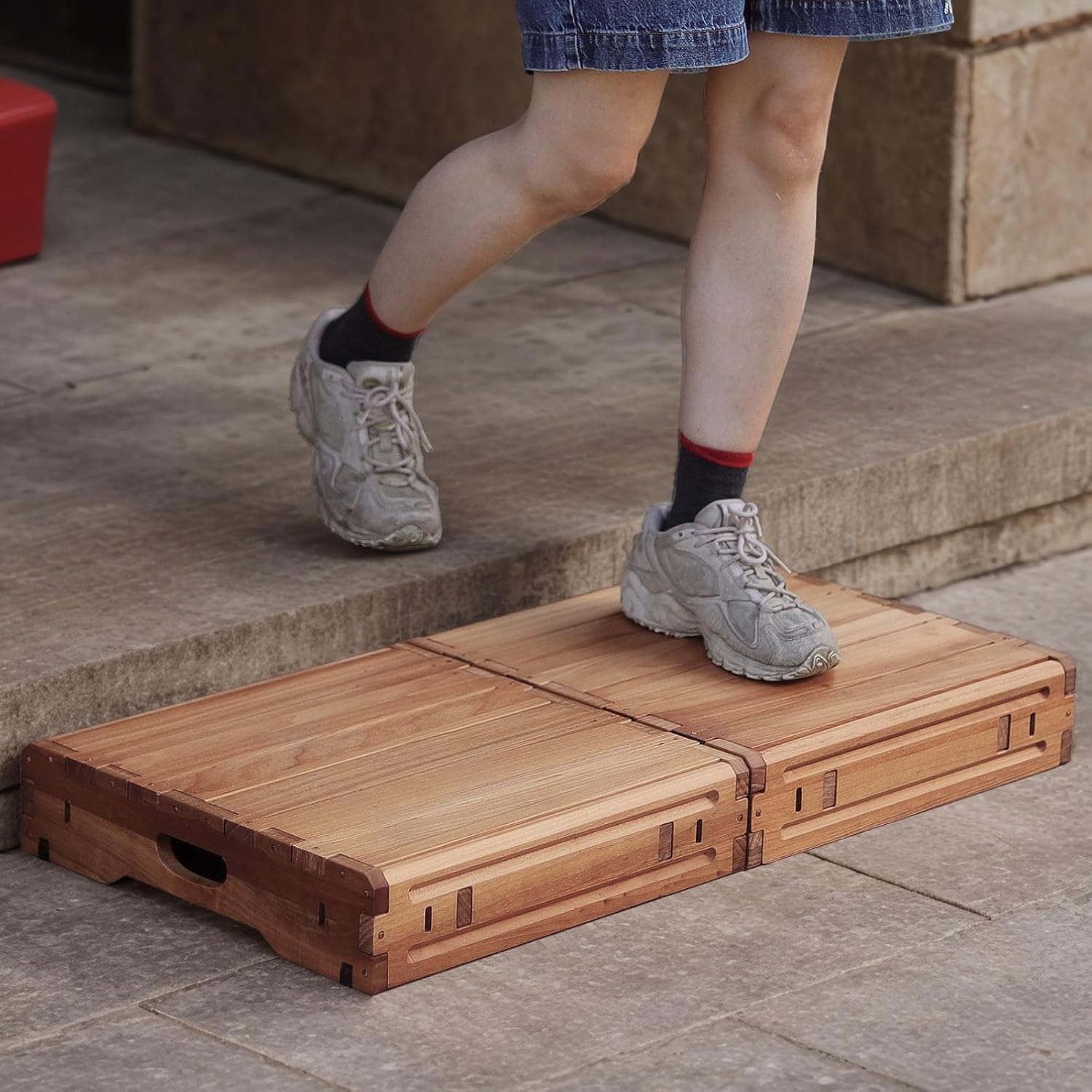 Wooden Platform 3.7" Height.One Step Stool Larger 31.5" for Adults&Senior. Carbonization Porch Step,Stair Assist Indoor&Outdoor,Bedside Foot Stepper,Mobility Stepping.for Handicap,Elderly,Kids - Image 7
