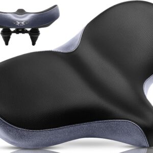 X WING New-Age Noseless Bike Seat Cushion for Men & Women – Extra Padding & Wide – Suitable for City, Electric, Stationary Bikes – Compatible with Peloton Bikes – Wide Winged Bike Seat with Cushion