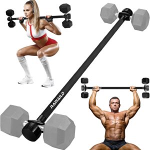 Dumbbell Converter, Convert Dumbbells to Barbell Set, Weight Bar for Bench Presses, Squats, Hip Thrust, Deadlifts, Home Weightlifting and Strength Training, Versatile Home Gym Equipment