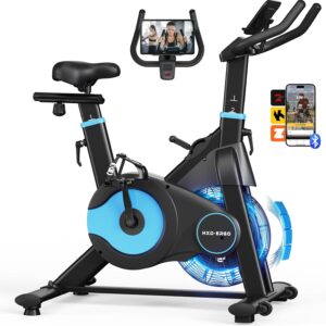 HXD-ERGO Exercise Bike, Indoor Magnetic & Air Bike, Stationary Bike for Home with Silent Belt Drive, Adjustable Resistance, App Compatible Cycling Bike with LCD Monitor, 350lbs Capacity Workout Bike