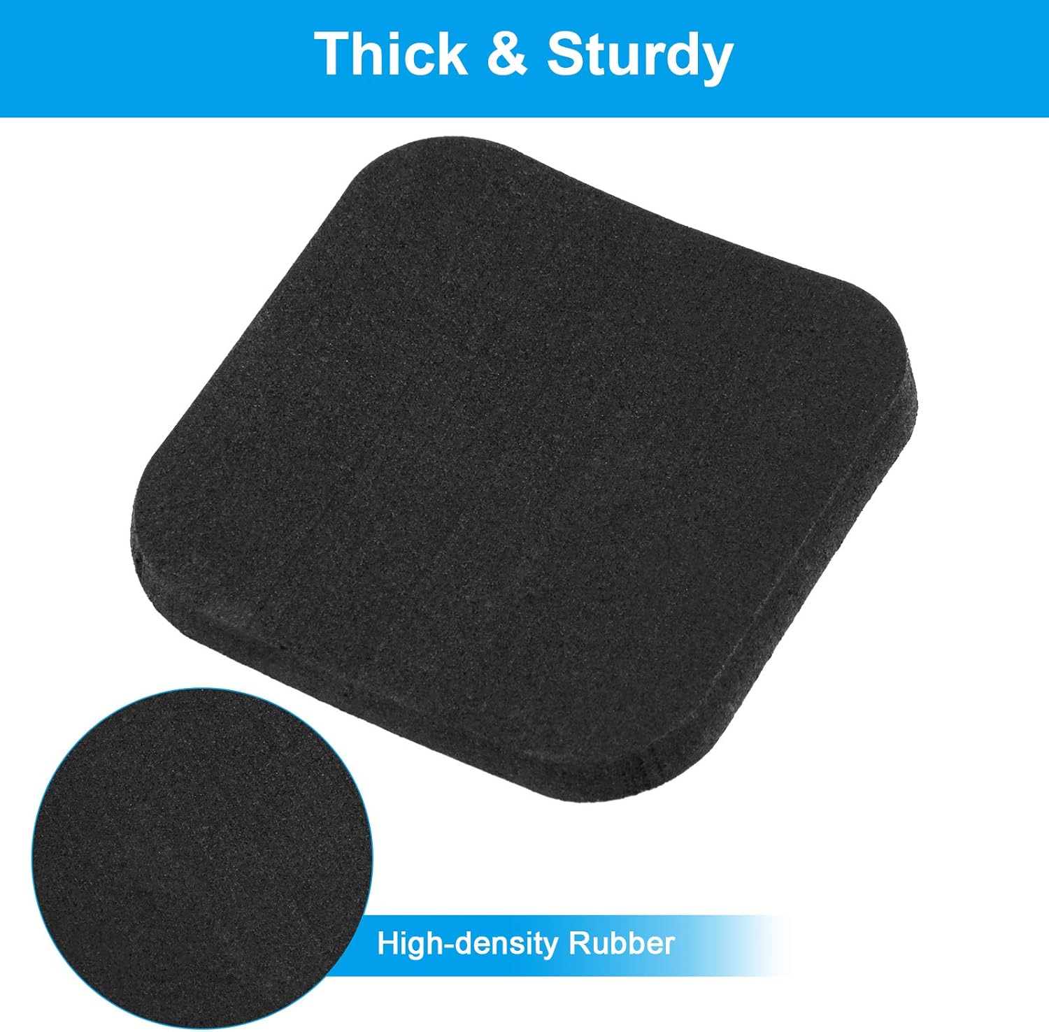 4Pcs Treadmill Mats, Coolrunner High Density Equipment Pads Noise Reduction for Floor Protection, Washing Machine Pads, Anti Vibration Rubber mats for Stationery Bike, Rowing Machine, Home Gym Station - Image 3
