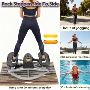 Rock Stepper Side to Side, Lateral Rocking Fitness Stepper Home Workout Machine, Portable Compact Side-to-Side Steppers, with Digital Display for Legs Glutes, Abs