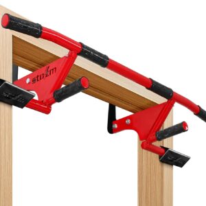 STOZM MultiEx Chin Up Bar – Doorway Chin Up Bar with Multiple Color Options, Push Up Capability, TPE-Protected Grip Positions, Smart Locking Mechanism and 450lbs Weight Capacity