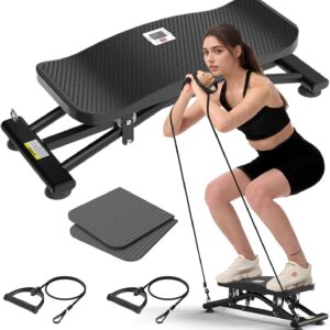 Balancing Machine for Full Body Workout，Simulated Ski Full Body Cardio Workout Equipment，Sliding Ski Simulator with Resistance Bands，Portable Twist Balance Trainer Featuring LCD Display