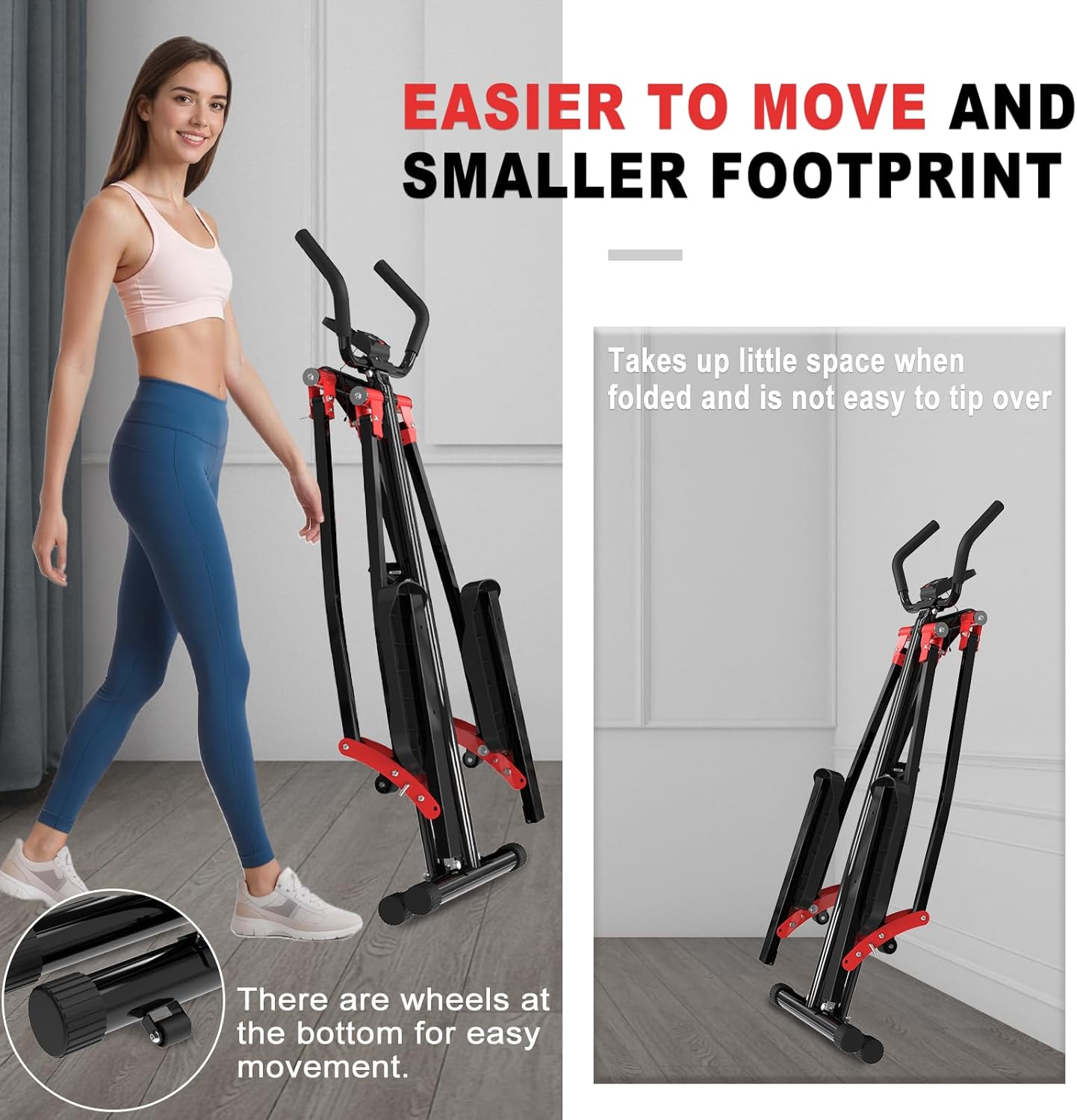 Air Walker Exercise Machine,Cardio Cross Trainer Glider for Home Exercise,Foldable Full Body Workout Equipment,Suitable for Small Spaces,350LBS Weight Capacity - Image 7