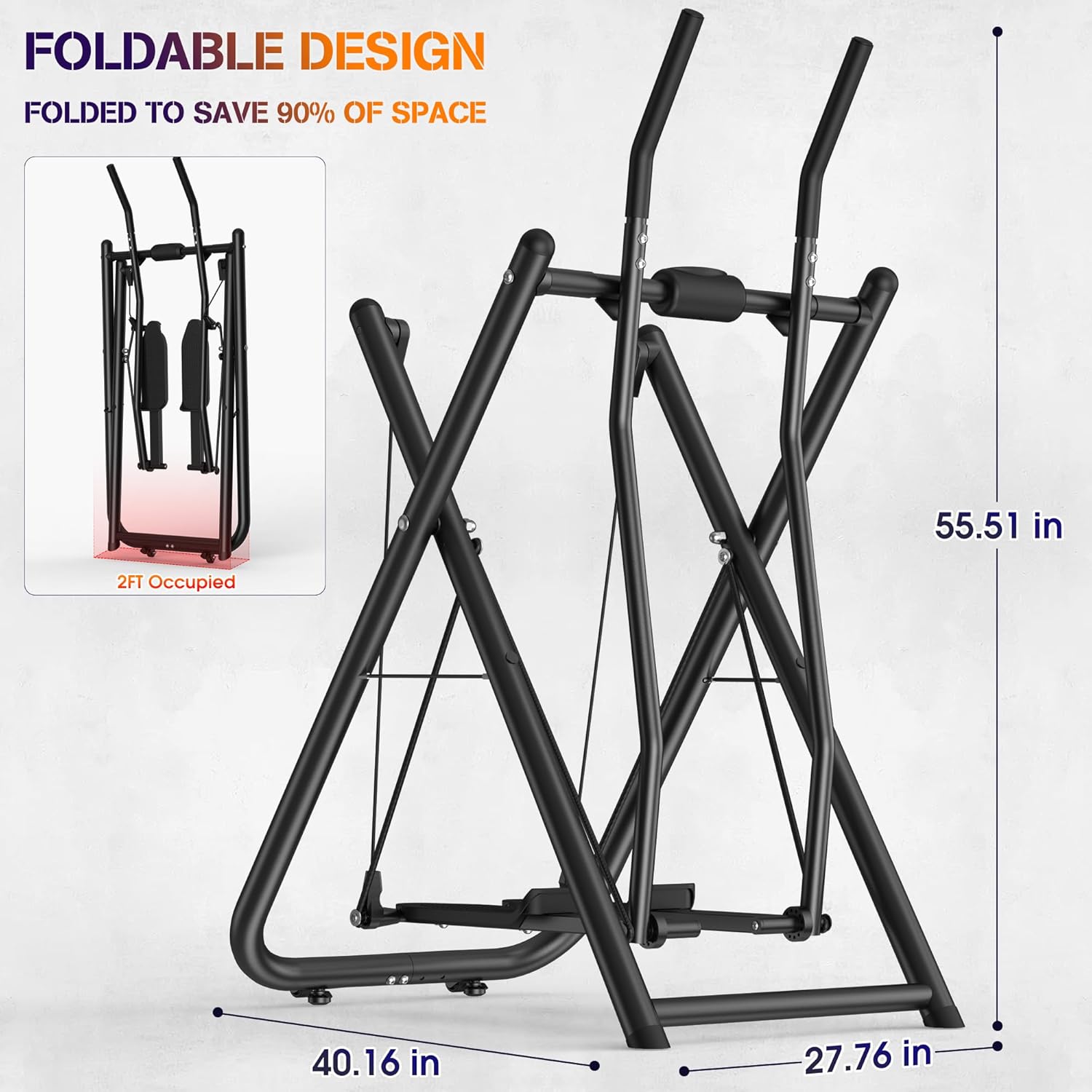 Air Walk Elliptical Glider Machine,Ellipse Machine for Home Cross-Training Arm/Leg Cardio Workout Equipment,Fully Assembled Low-Impact Design for Home Gym,600LBS Loading Capacity-New Version - Image 2