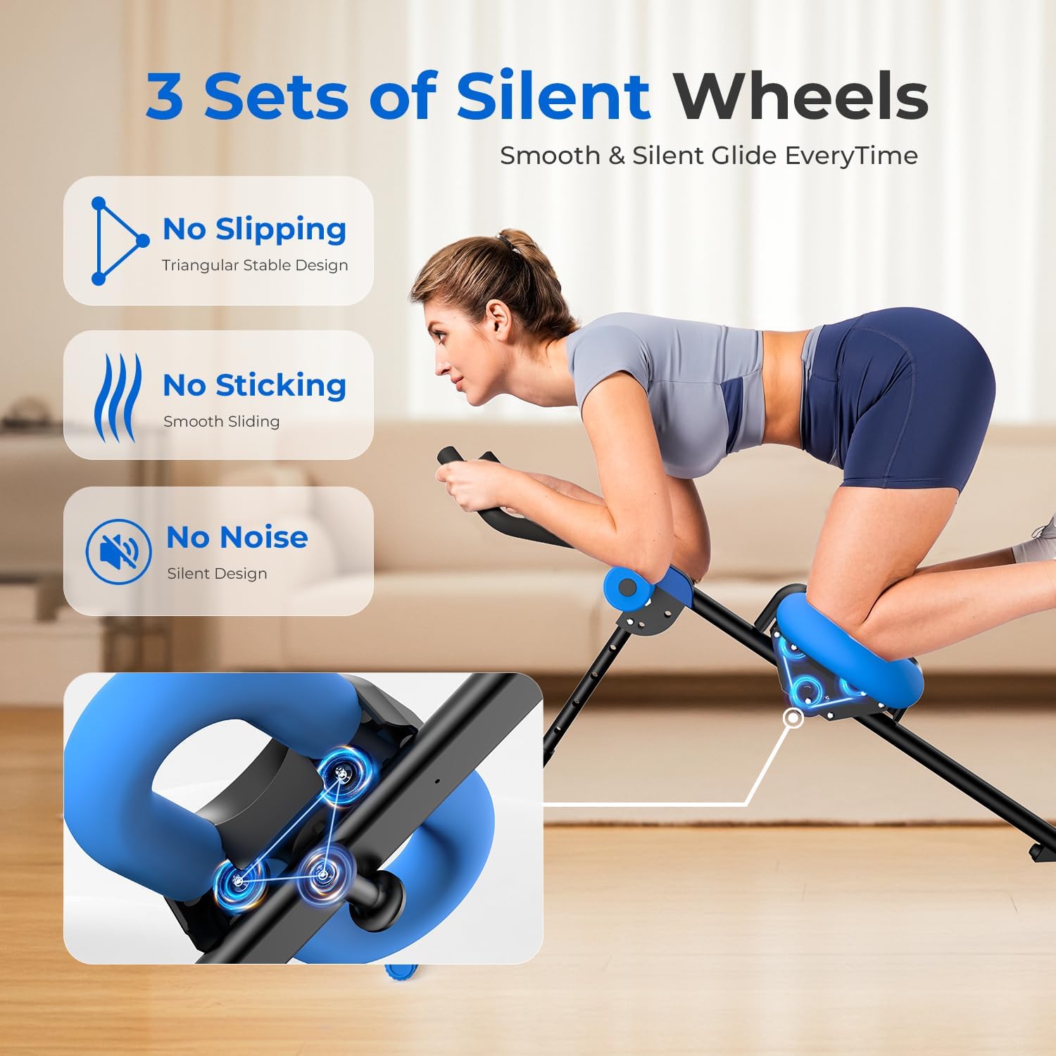 Ab Machine, Adjustable Ab Trainer Machine for Abs Workout at Home Gym, Foldable, Knee Protection, Abdominal Trainer for Stomach Workout - Image 2