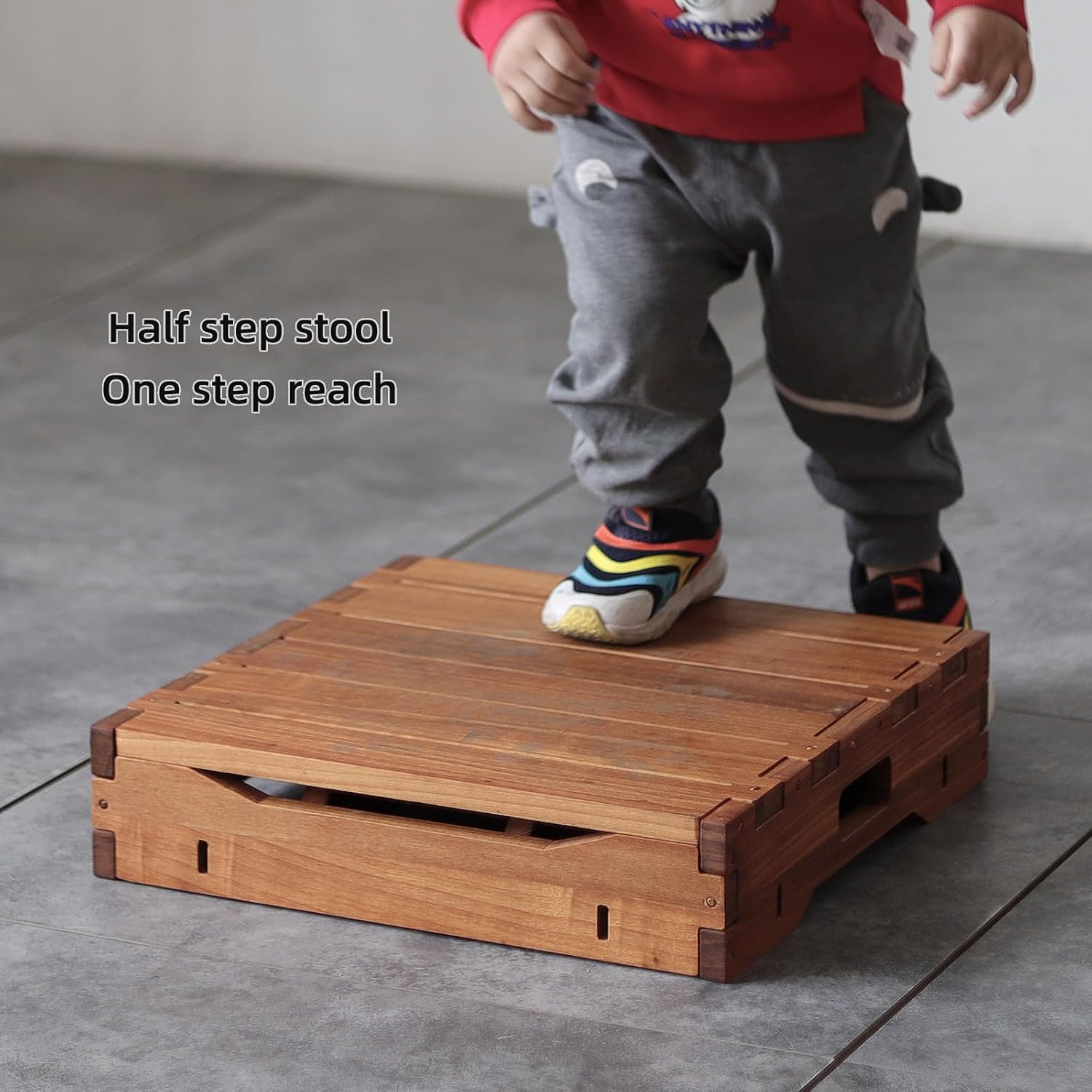 Wooden Platform Step Stool for Adults&Senior,Standing Aids & Supports,Stair Assist Indoor&Outdoor,Heavy Duty Sturdy Solid Wood Bedside Foot Stepper,for Handicap,Elderly,High Beds(47.5"W) - Image 6