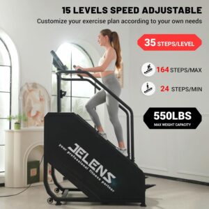 Stair Stepper Machine with LED Screen 550 LBS, Commercial Grade Stair Climber Exercise Machine for Home with 15 Resistance Levels for Cardio, 24-164 Steps/Minute