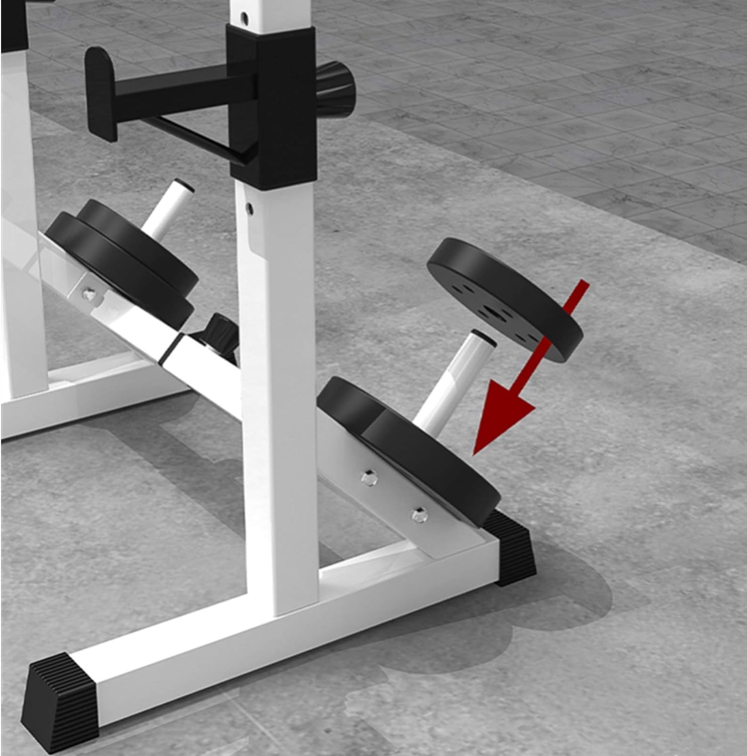 Barbell Rack Stand - Multifunctional Adjustable Squat Rack, Heavy-Duty Dumbbell Rack,Strength Training Dip Station, Home Gym Equipment Max Load 550lbs - Image 5