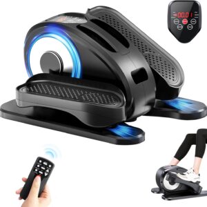 Under Desk Elliptical, Electric Foot Pedal Exerciser, Fully Assembled Seated Elliptical, Compact Portable Elliptical Machine Trainer with Remote Control, Mini Elliptical Leg Exerciser for Home