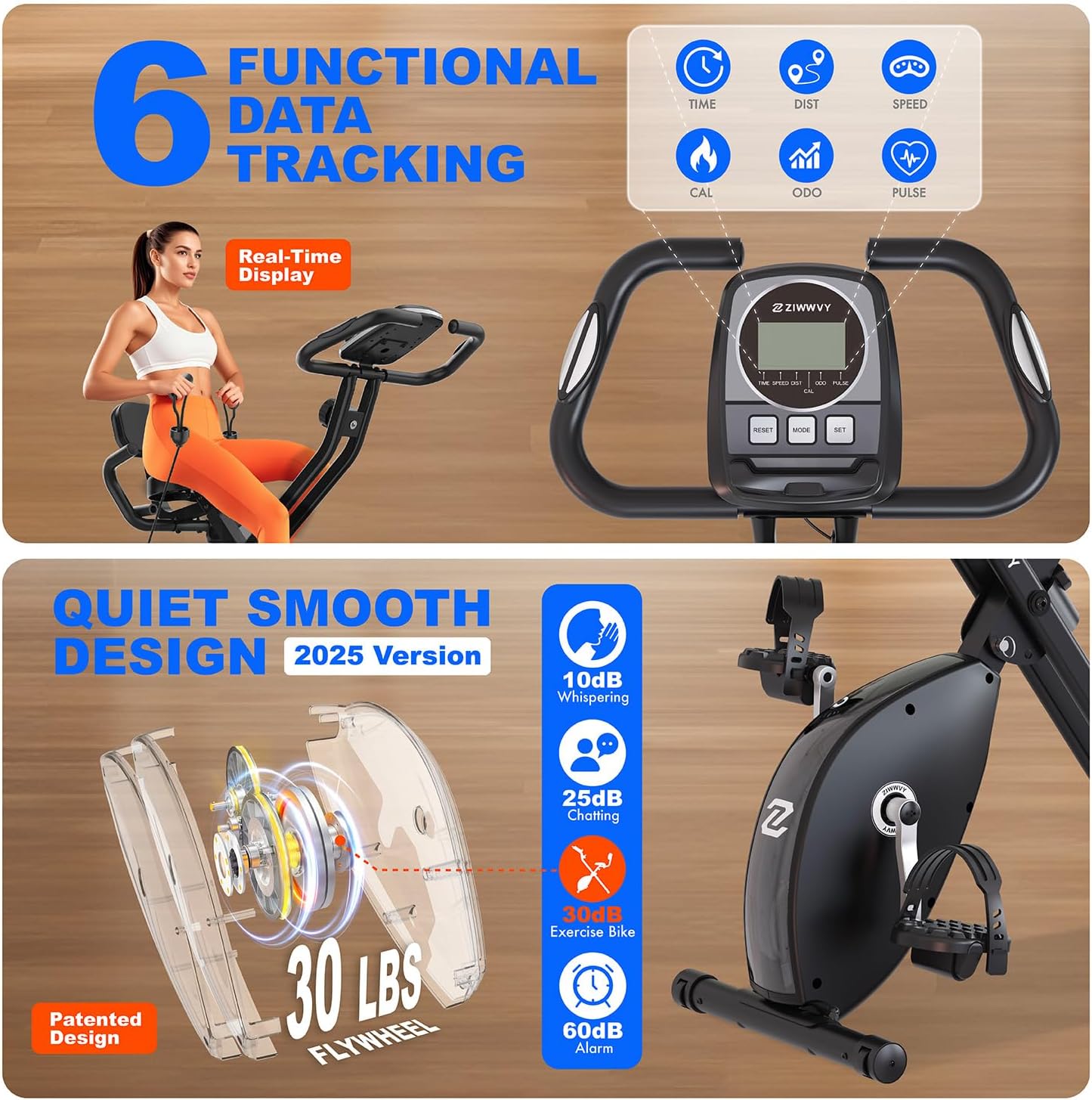 ZIWWVY- Foldable 3-in-1 Exercise Bike for Home – Upright & Recumbent Stationary Bike with 330 lbs Capacity, 8-Level Magnetic Resistance, Arm Bands & Pulse Sensor, Easy Assembly, 2025 upgrade X-bike - Image 7