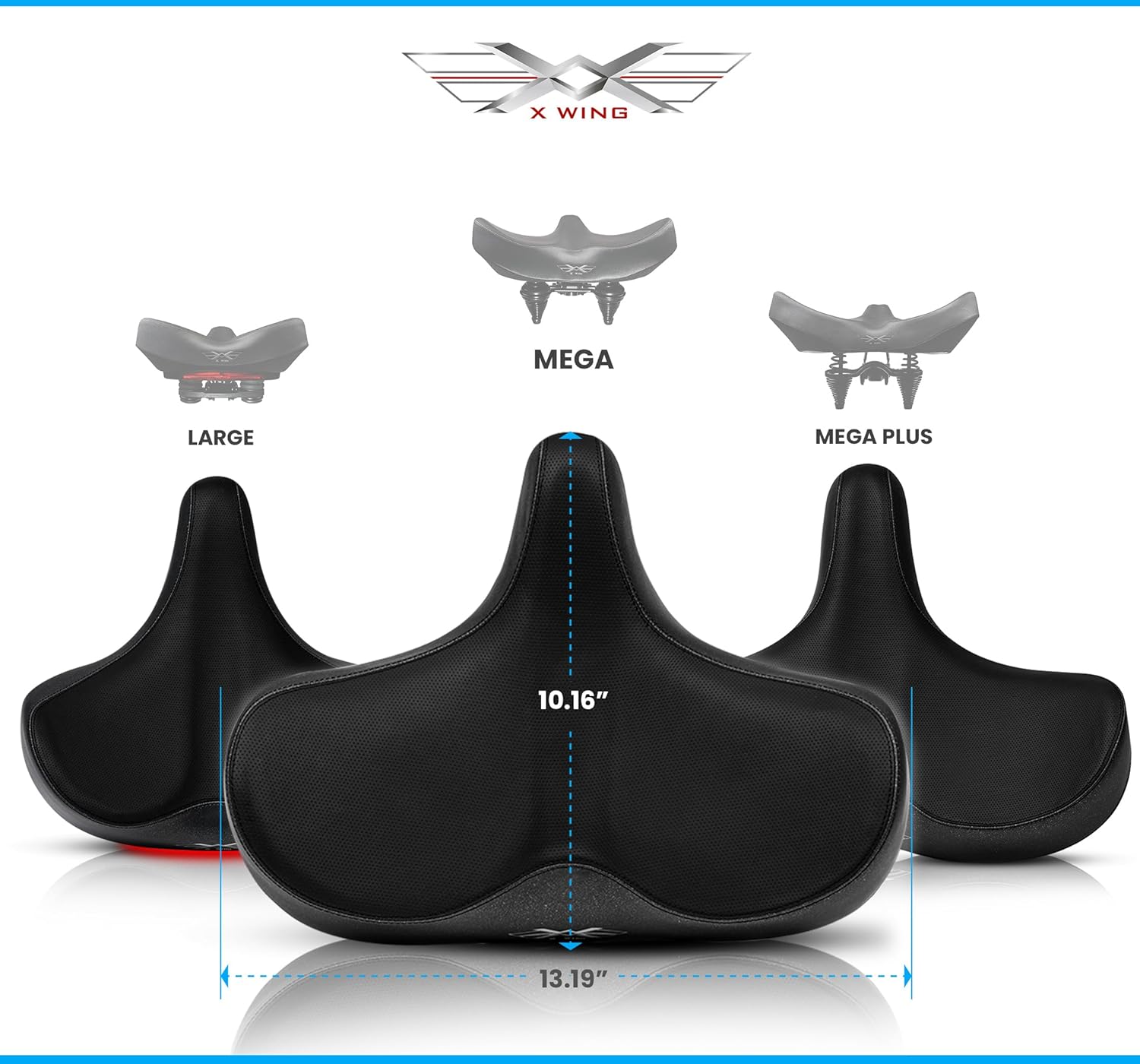 X WING New-Age Noseless Bike Seat Cushion for Men & Women - Extra Padding & Wide - Suitable for City, Electric, Stationary Bikes - Compatible with Peloton Bikes – Wide Winged Bike Seat with Cushion - Image 5