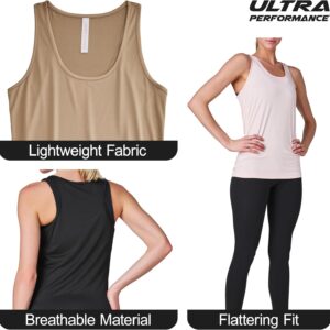 Ultra Performance Womens Athletic Workout Tank Tops 4 Pack Women’s Running Shirts Casual Loose fit Gym Tanks for Women