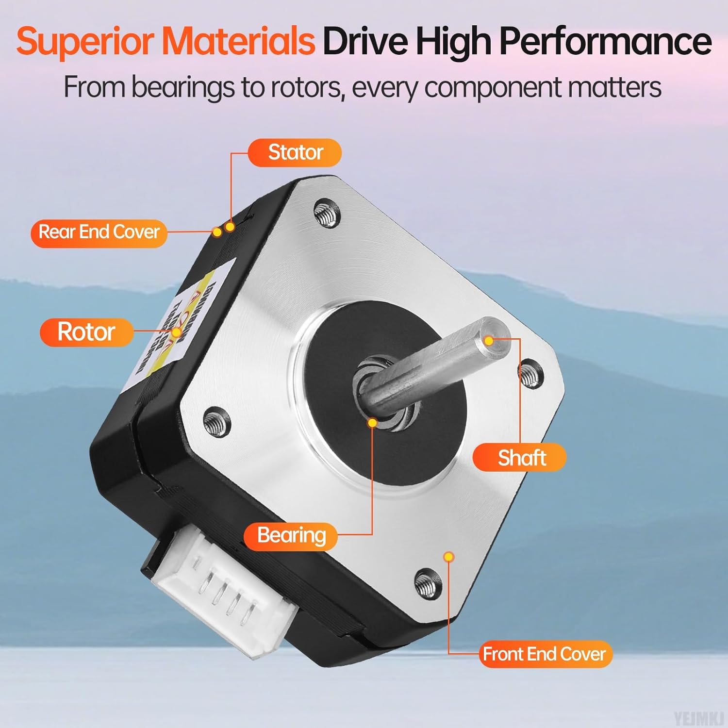 10Pack Nema 17 Stepper Motor 1.8° 2 Phase High Torque 0.13Nm(18.41oz·in) Bipolar 42x21mm 1.0A 3.5Ω 4-Lead Shaft 24mm φ5mm 42 Stepper Motor Cable 1M for 3D Printer DIY Robot CNC Machine - Image 4