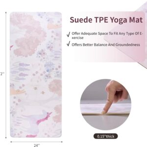 Non-Slip TPE Yoga Mat, 72″x24″ Extra-Long Pilates Mats for Hot Yoga, HIIT, Floor Workouts, Lightweight Fitness Mat for Women & Men (Black+White)
