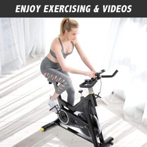 Exercise Bikes Indoor Cycling Stationary Upright Bike Comfortable and Quiet Cardio Workout Machine LED Digital Display stepless Resistance for Home Gym
