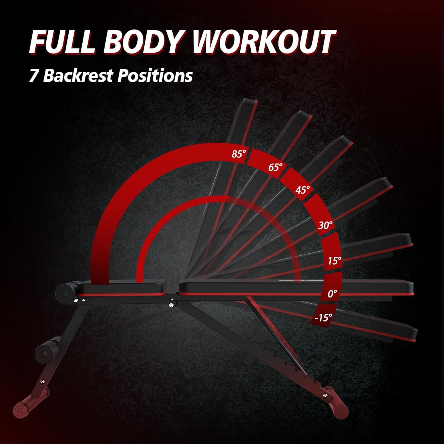Weight Bench Press, Adjustable Workout Bench for Home Gym, Incline Decline Strength Training - Image 2