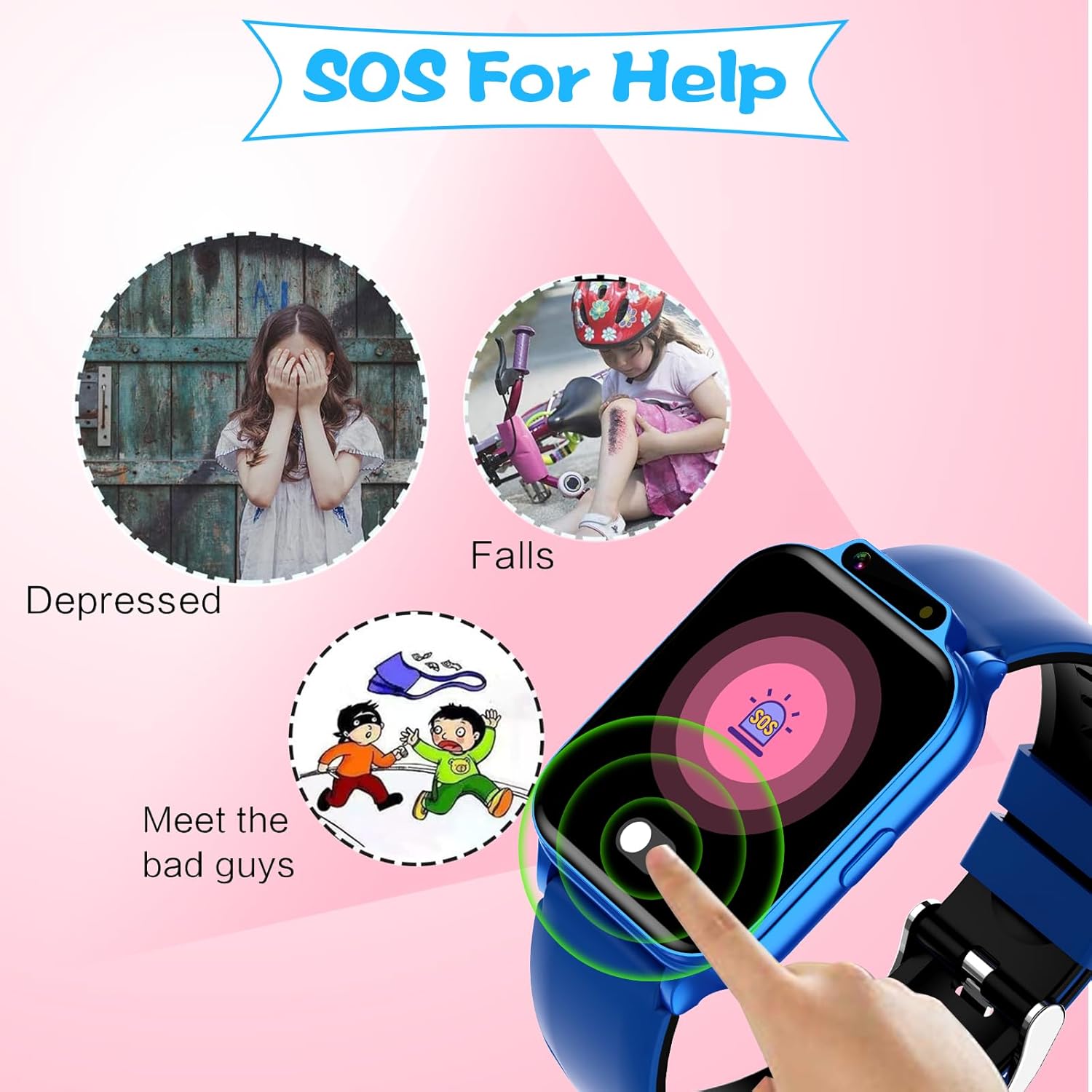 Smart Watch for Kids, 1.85" Fitness Tracker with Heart Rate, Sleep Monitor, IP68 Waterproof Smartwatches with Video Music, Pedometer, Game, NO APP/Phone, Gift for Boys Girls. (Classic, Blue) - Image 8