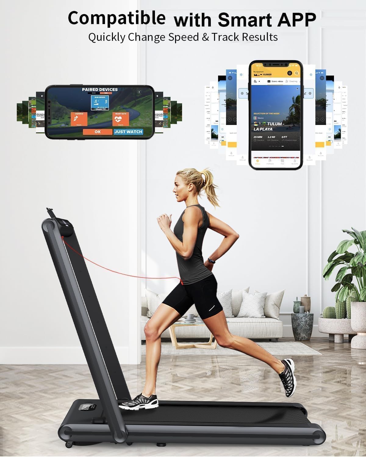 Walking Pad Treadmill - Treadmills for Home & Office - Portable Treadmill with Remote Control, LED Display, 265 LB Capacity, Space-Saving Compact Treadmill for Walking, Jogging, and Running - Image 6