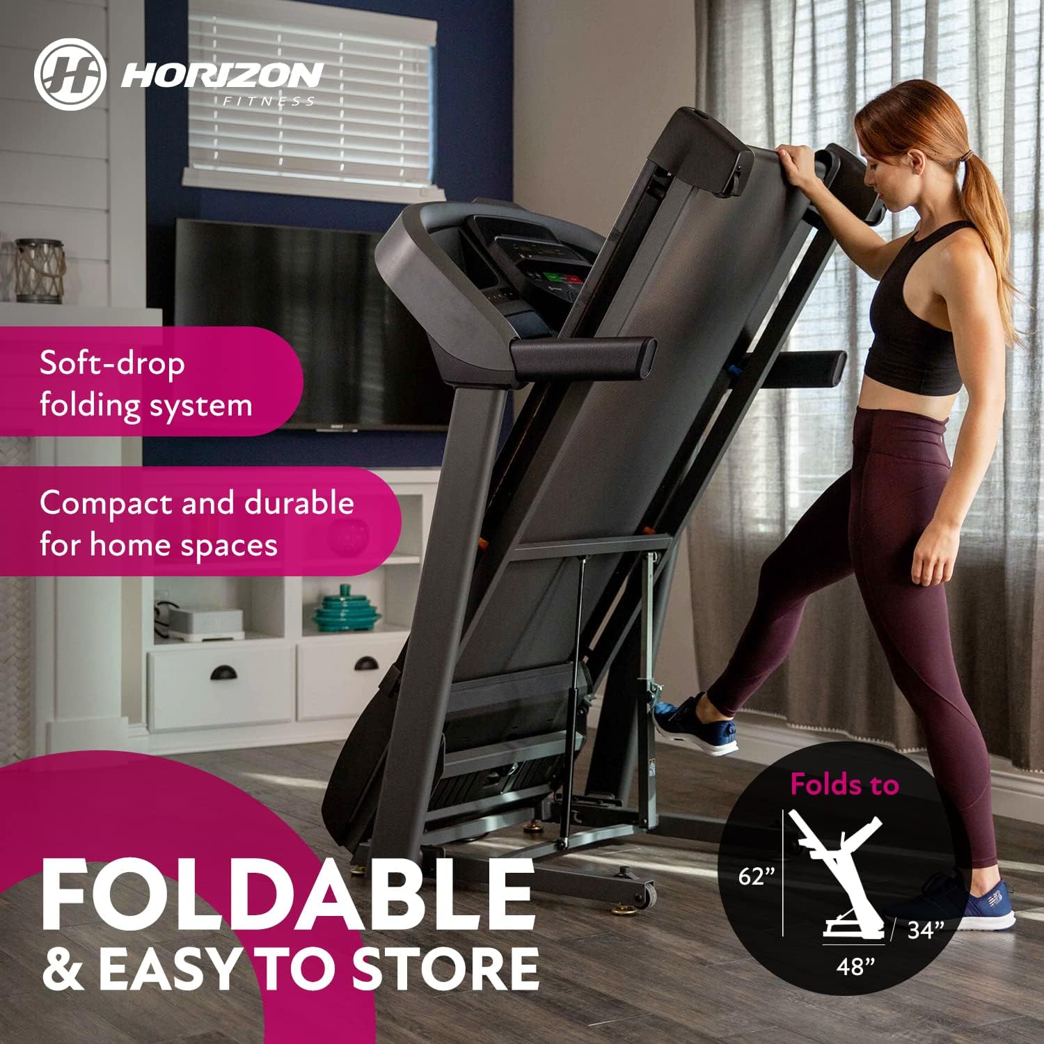 Horizon Fitness Folding Treadmill - Image 3