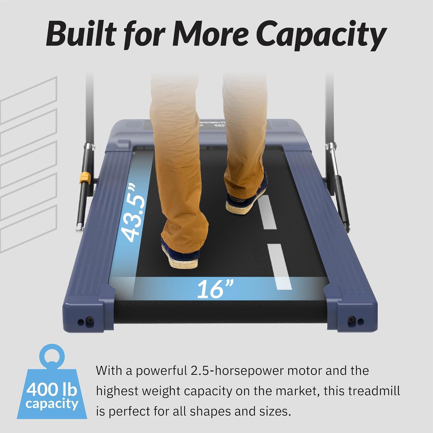 Exerpeutic 400 Lb. Capacity Heavy-Duty Walking/Jogging Exercise Treadmill - Home Gym Workout Equipment - Foldable Under Desk Design - Image 2