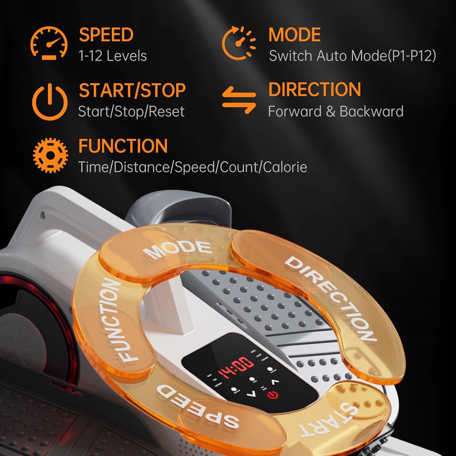 Foot Exercise Machine, Electric Seated Pedal Exerciser for Home with 12 Adjustable Speeds, Fully Assembled Motorized Pedal Exerciser, Quiet Motorized Pedal Exerciser, LCD Display - Image 4