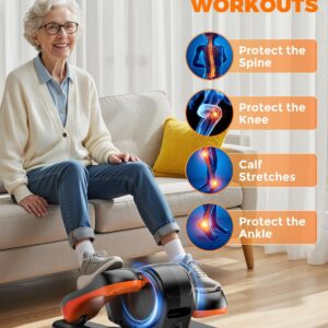 Foot Exerciser, Electric Pedal Exerciser, LCD Display & 12 Adjustable Speed Foot Pedal Exercise Machine, Portable & Quiet Exercise Equipment for Seniors, Mini Under Desk Pedal Exerciser
