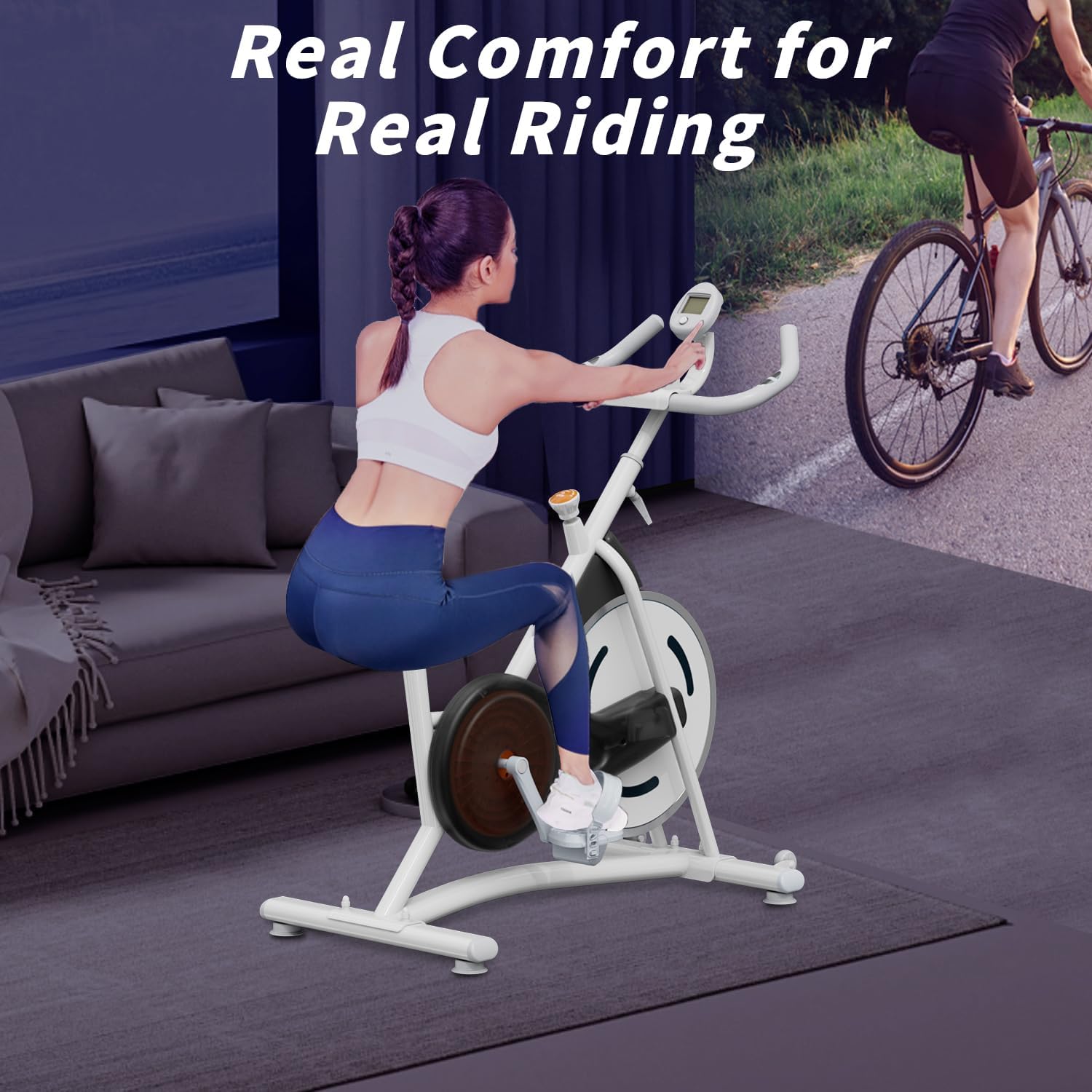 Stationary Bikes,Exercise Bikes,Adjustable Professional Exercise Bikes for Home, Efficient Workout Bike with Smartphone Mount & Digital Pulse Display - Image 7