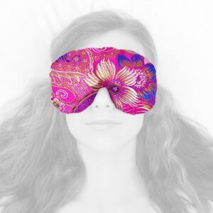 Handmade Opulence Yoga Eye Pillow – Weighted Flaxseed Fill, Lavender Scented or Unscented, Satin & Velvet, Adjustable Strap – Ideal for Meditation & Restful Sleep