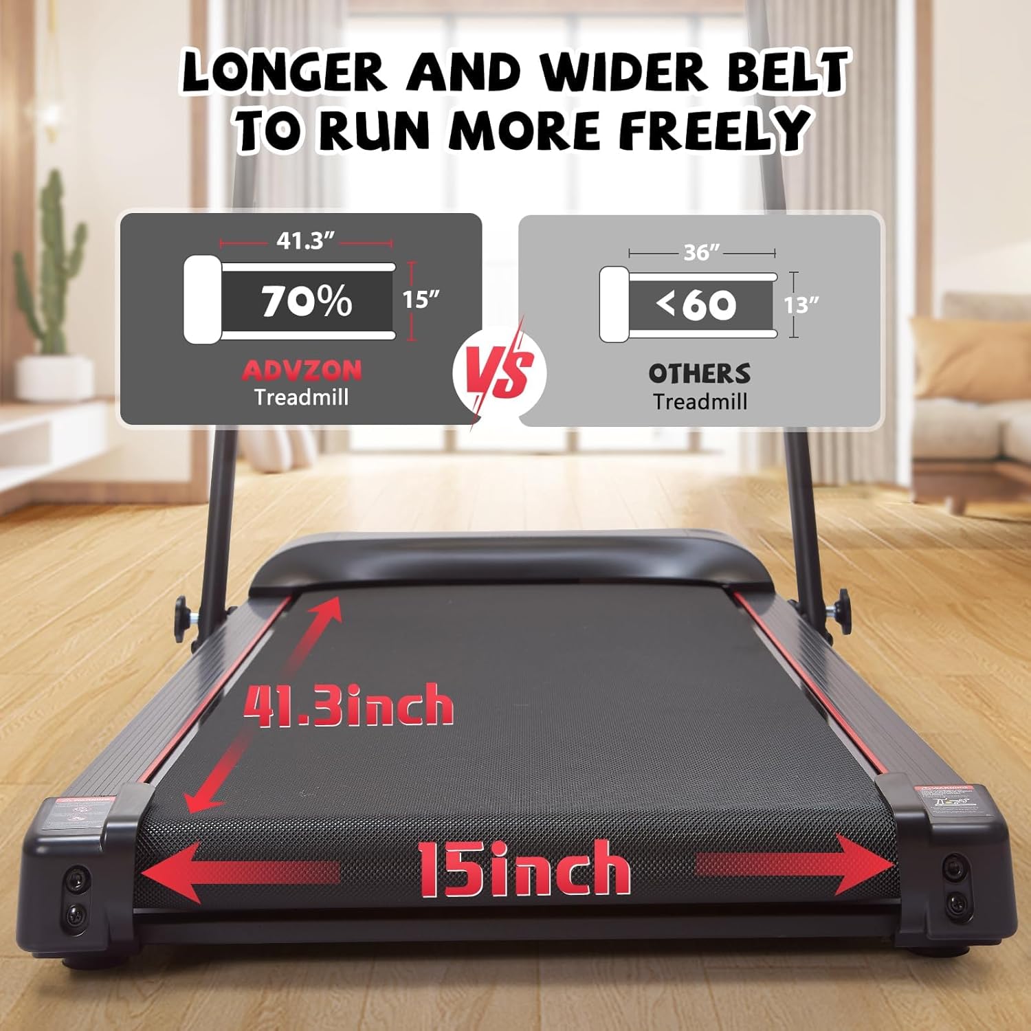 Walking Pad, Under Desk Treadmill 2.8HP Walking Pad Treadmill Under Desk No Installation Required with Cell Phone Holder LED Display Maximum Load 300LB Suitable for Home Treadmill in Small Space - Image 2