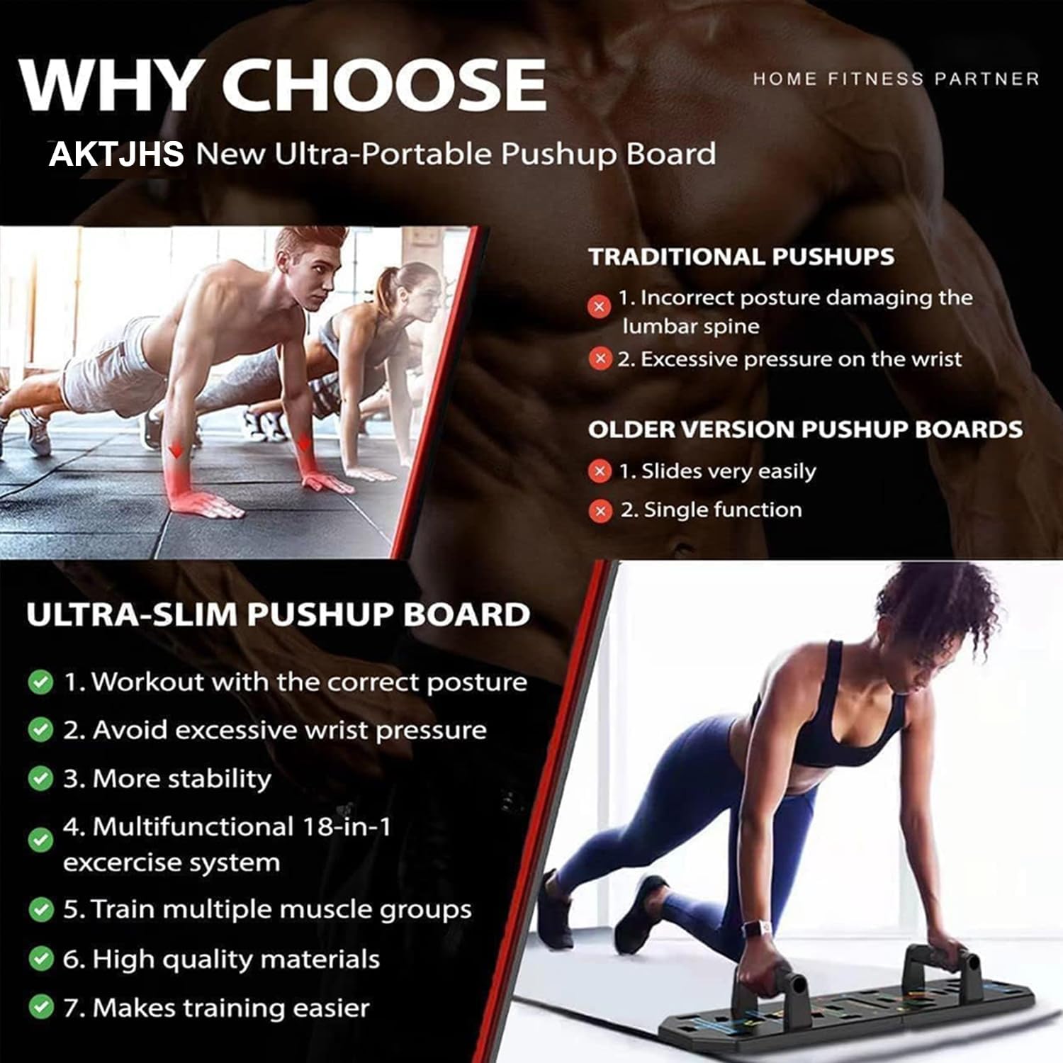12-In-1 Push Up Board,Portable Pushup Bars for Men, Muscle Max Press Up Boards,Foldable Gym Home Exercise Board,Multi-function Push-Up Stand,Home Workout Equipment with Resistance Bands - Image 5