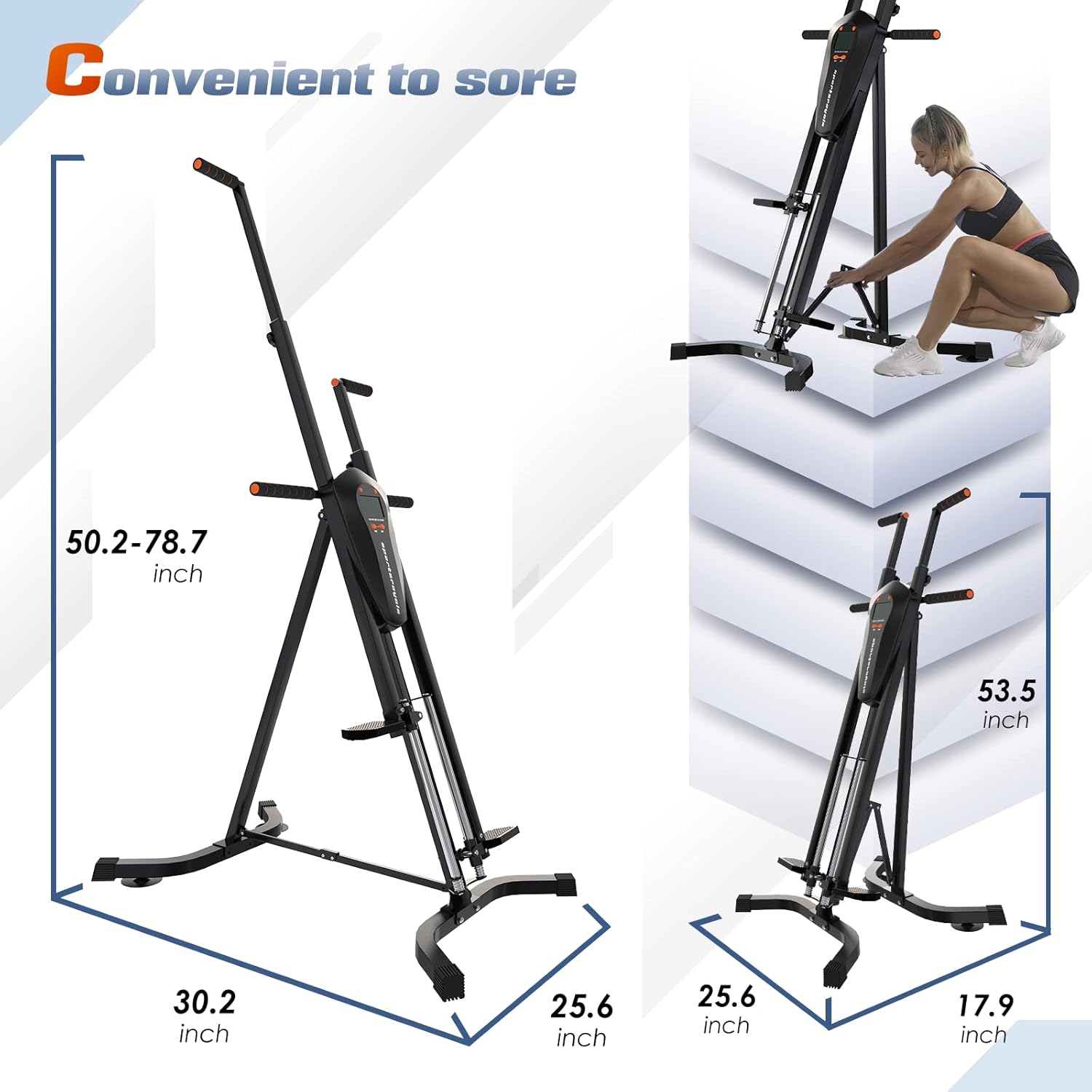 Sportsroyals Vertical Climber, Folded Climbing Cardio Exercise Equipment Full Body Workout for Women Men, Stair Climber with 5 Height Adjustable - Image 4