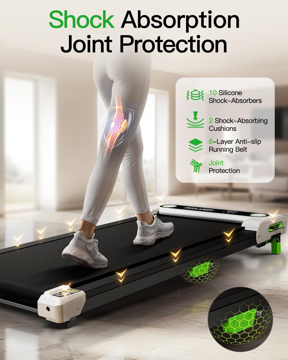 AKLUER Walking Pad with Incline, Under Desk Treadmill for Home, 2.5HP Portable Treadmills with Remote Control, 4 in 1 Incline Treadmill with LED Display - Image 7