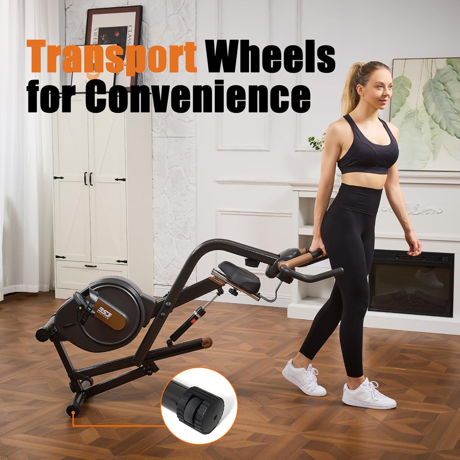 3 in 1 Exercise Bike,Squat Machine,8-level Adjustable Magnetic Bike for Home with App,Squat Rowing Machine, Low Noise Indoor Cycling Bike with 300lbs Weight Capacity,Home Workout Machine - Image 8