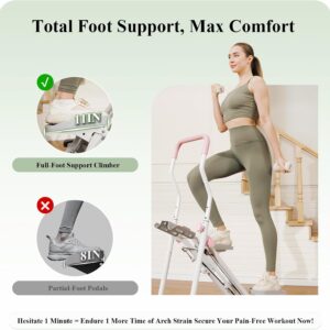 PAETA Foldable Stair Stepper for Home, 350LBs Quiet Stair Climber with LCD Monitor and Adjustable Handlebar – Cardio Exercise Machine at Home for Women