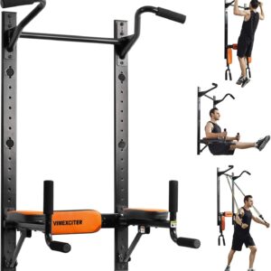 Wall Mounted Foldable Dip Station Pull Up Bar for Home Gym, Multi-Function Fitness Rack, Strength Training Dip Stands, Resistance Band Tube Organizer