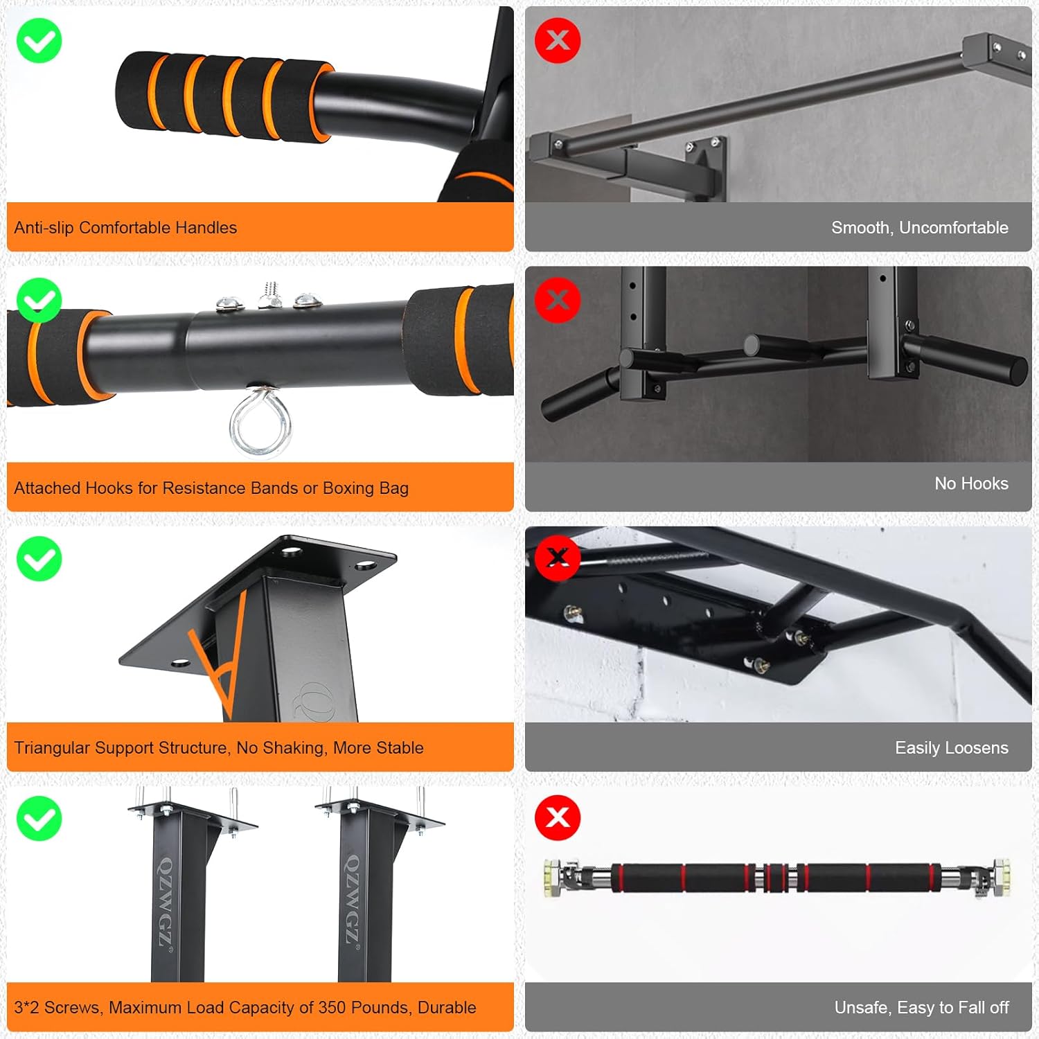 Height Adjustable Pull Up Bar, Heavy Duty Pull Up Bar, BarMount, Ceiling Mount, StrengthTraining Equipment for Home, Gym, Strength Training(Maximum (Ceiling mounted) - Image 4