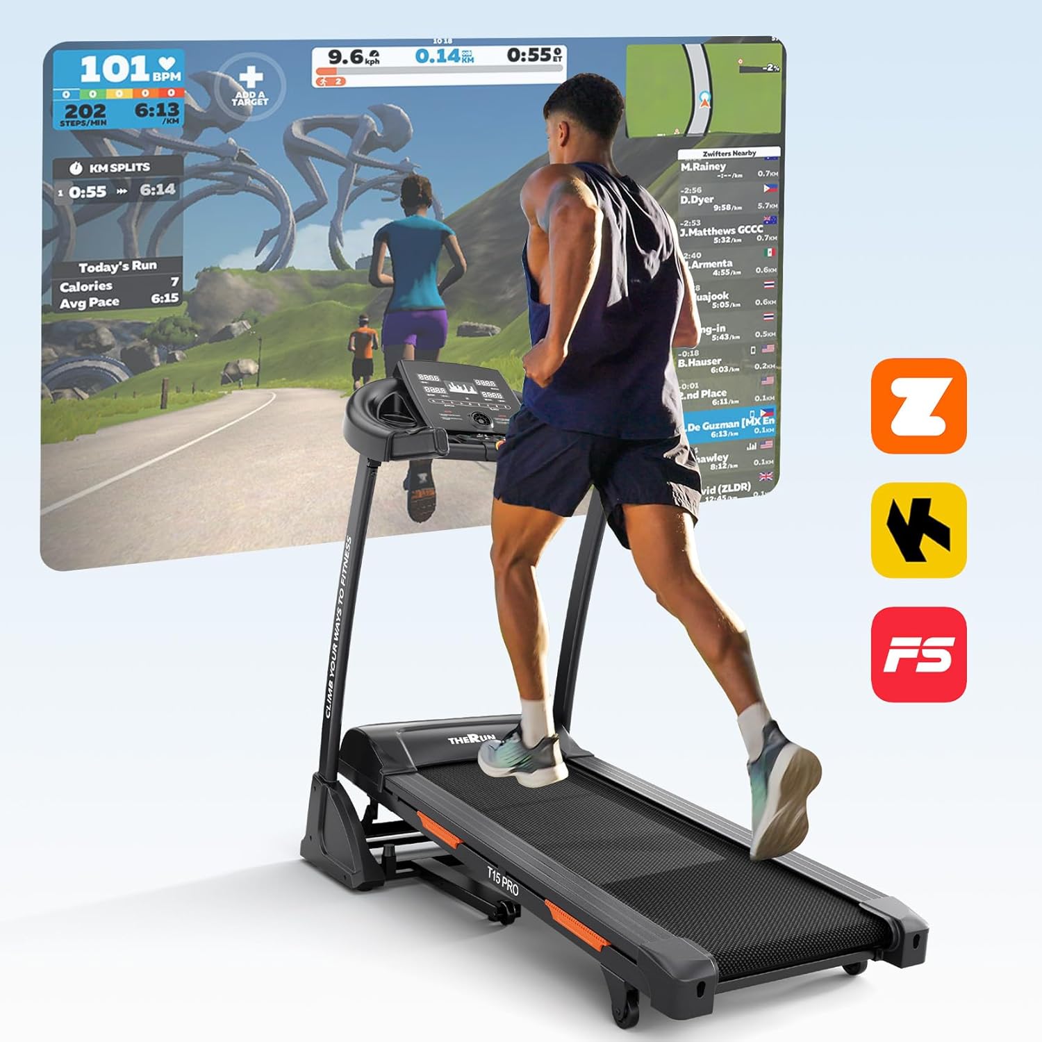 THERUN Incline Treadmill for Running and Walking, 300 lbs Weight Capacity Folding Treadmill with 0-15% Auto Incline, Wide Belt, 3.5HP, App, Heart Rate - Image 5